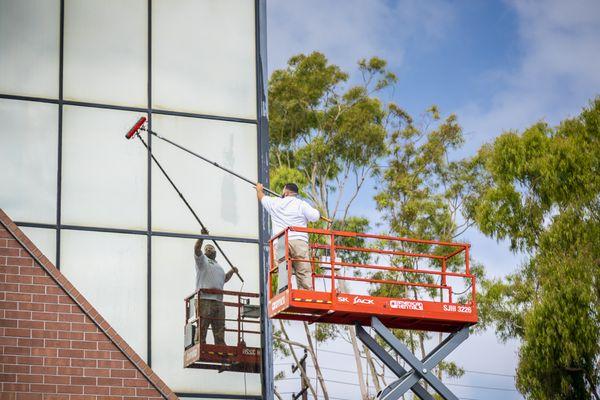 Exterior window cleaning