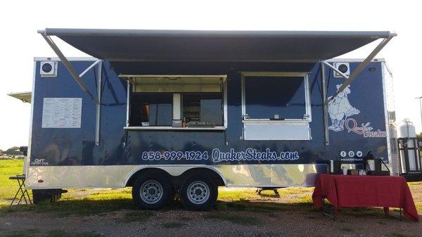 This is our food trailer and we are excited to serve you hot and fresh cheesesteaks.