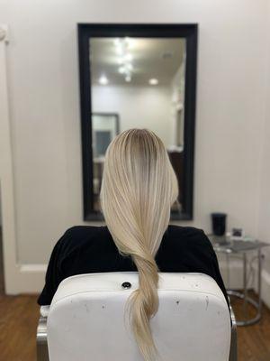 Pale blonde balayage highlights