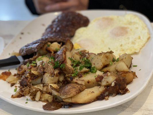 Steak and eggs