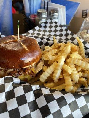 Peanut butter bacon burger