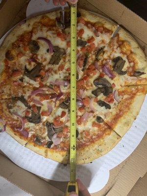 Pizza smaller than advertised.