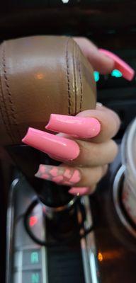 #bubblegumpink #coffin #hearts #nails