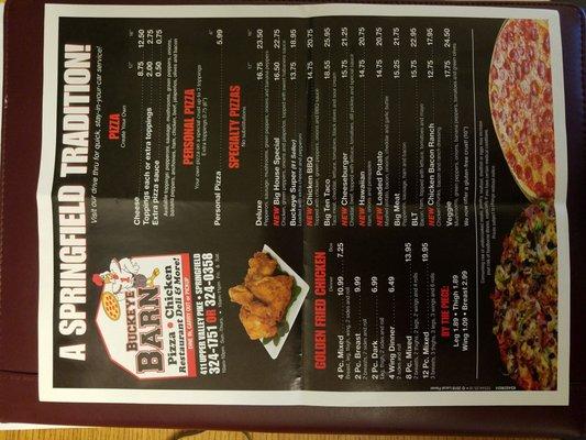 Menu side 1