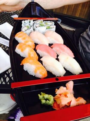 Sushi boat for two, really for one grown man portion