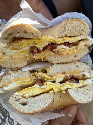 Bacon egg and cheese bagel