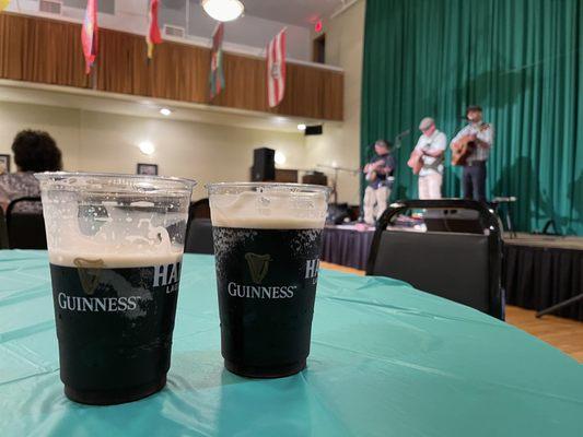 Irish beer and music.