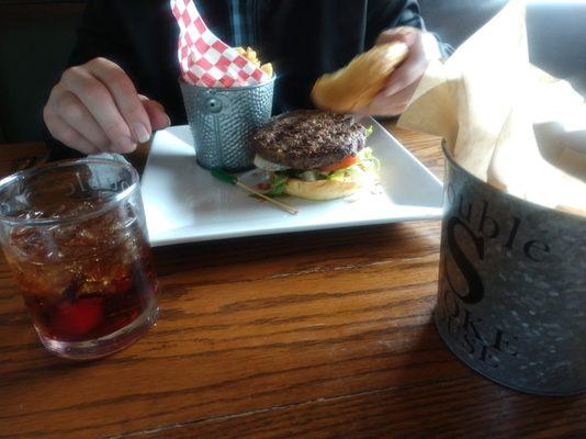 Burger and fries.