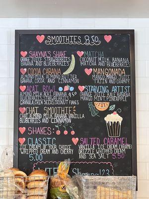 Smoothies Menu