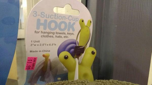 Who doesn't need a snail suction cup hook??