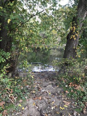 Waterway access by the parking lot