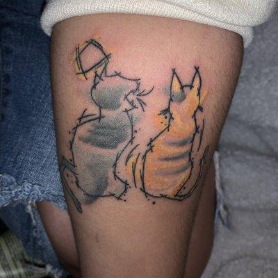 Abstract piece of my two kitties done by Jason