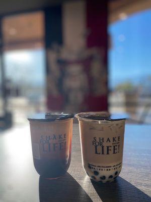 Thai Milk Tea and Signature Milk Tea with cheese foam