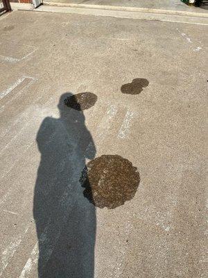 Start of leaking in driveway. Not noticed at first.