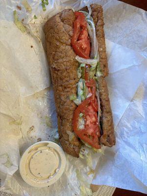 Veggie Melt with horseradish sauce on the side