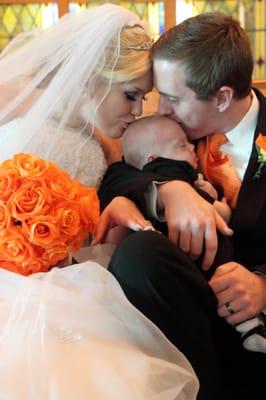 They had their wedding around Halloween and everything was white, black and orange. The place was decorated with jewels and p...