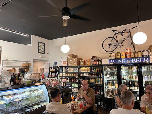 Deli case and takeout ordering area.