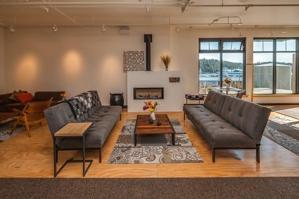 View Share Space for Euro guests | Cozy up by the fire! | Friday Harbor Hotel The Island Inn at 123 West