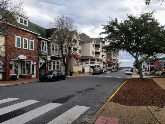 Looking South on Queen Elizabeth Ave. in Downtown Manteo