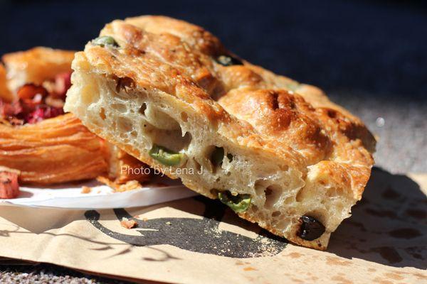 Olive Focaccia ($5.50/slice) - decent but not mind-blowing