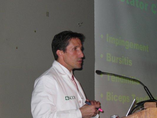 Dr. Carlos Guanche from Van Nuys, CA  speaking at an international hip arthroscopy conference in Brazil.