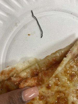 Still trying figure out how a piece of metal got into the pizza without them noticing