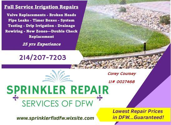 Sprinkler Repair Services