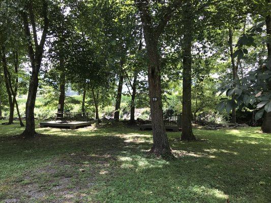 Tent camping on the creek bank