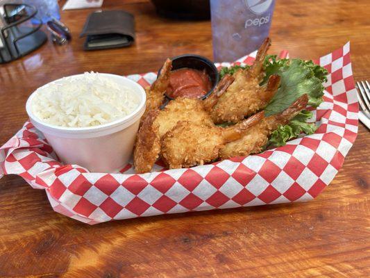 coconut shrimp with white rice