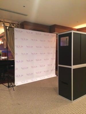 Step & Repeat backdrop - they will rent you the stand, this was setup with the stand we already have.