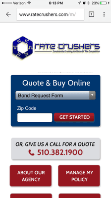 Quote & Buy Online Today. www.ratecrushers.com powered by API