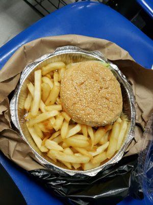 Burger and fries