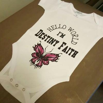 Custom printed onsie