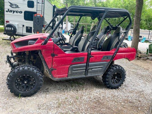 This UTV got a major makeover. Upgraded with Carlisle tires on a set of MSA Wheels