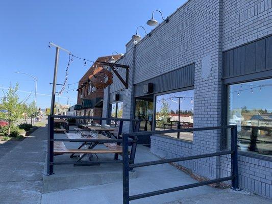 New patio in front of the entrance