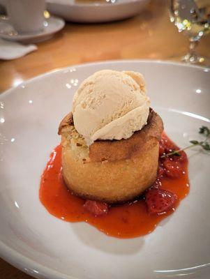 Warm Butter Cake with Cereal Milk Ice Cream