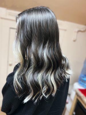 Silver hair balayage