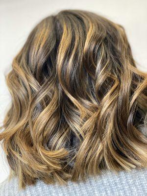 Brunette with caramel balayage