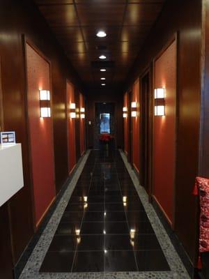 Hallway to full body massage rooms