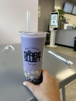 Taro Boba with pudding