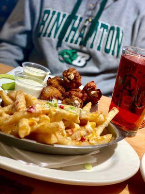 Wings, pimento cheese fries and sour cherry cider