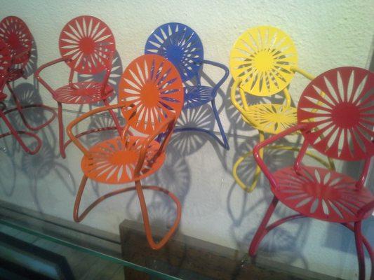 Handmade twisted metal chairs
 By Artist , Chuck Tupa