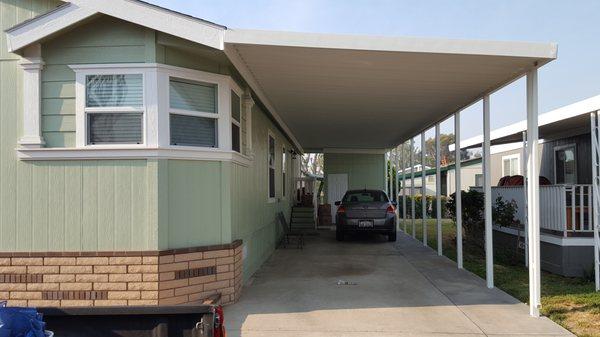 8' x 8' Shed, Driveway to top of carport awning