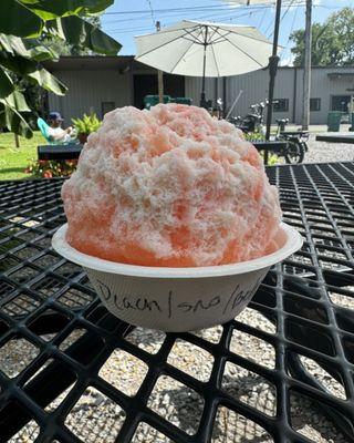 Small peach with sno-cream