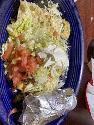 Combo platter - Enchilada, tostada, soft taco