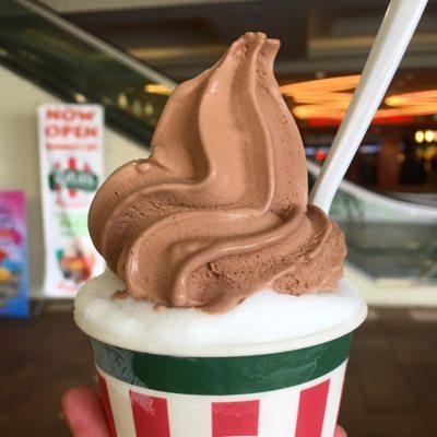 Gelati with Coconut cream ice with chocolate custard