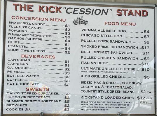 Menu. They also have meals for 2-4 with 3 sides