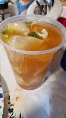 Quart of wonton soup. Price $4.95