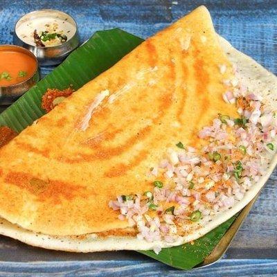 Onion Dosa at Banana leaf