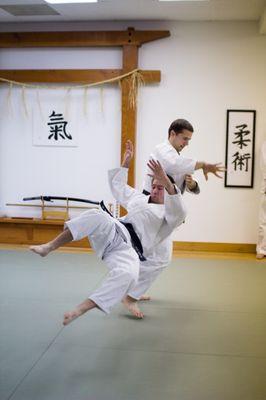 Chris throwing Bill during an Aikijutsu demonstration.